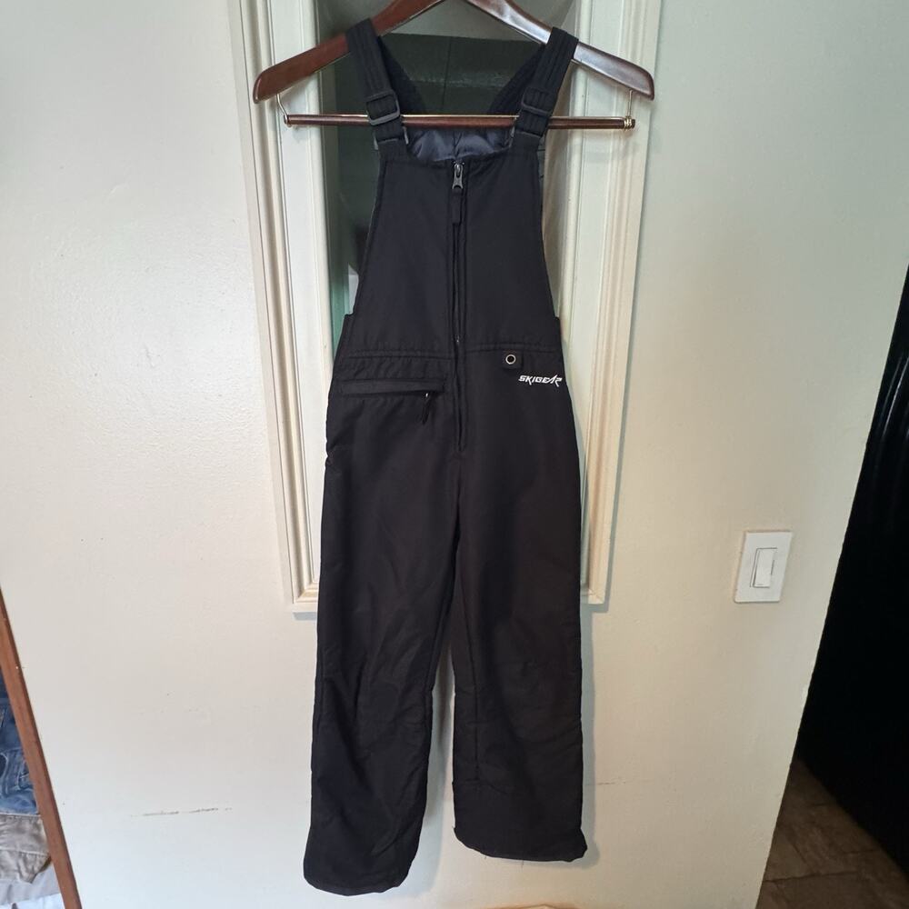 SkiGear Youth Black Insulated Snow Bib Overalls Ski Snowboard Winter Pants Sz 3